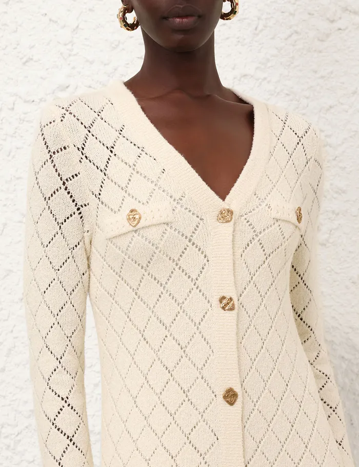 Women Zimmermann Clothing Crush Pointelle Midi Dress Cream