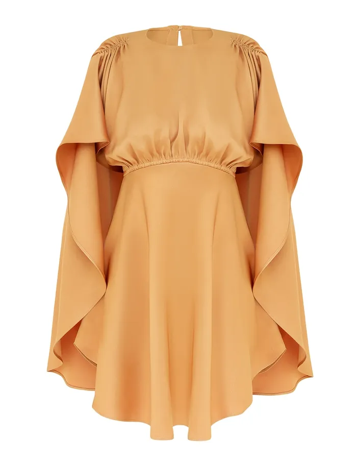 Women Zimmermann Clothing Eden Cascading Mini Dress Dark Tea