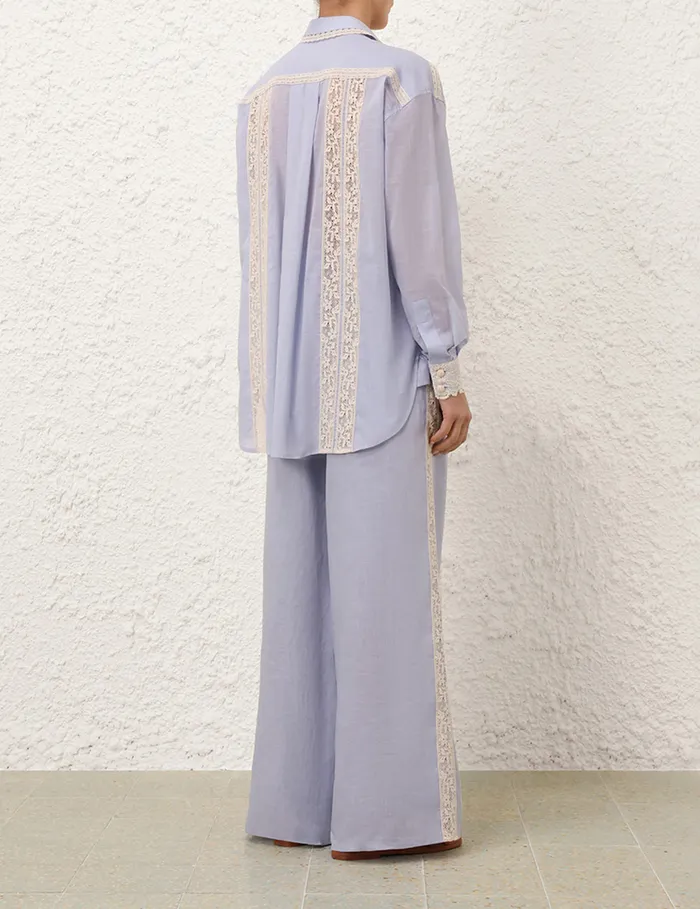 Women Zimmermann Clothing Everley Lace Trim Pant Dusty Blue
