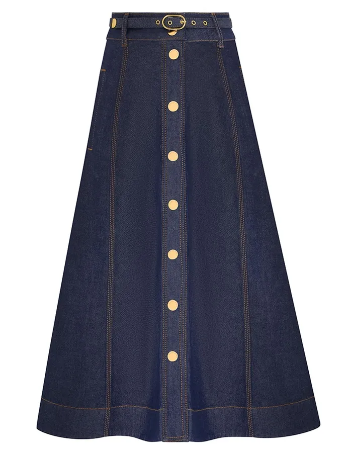 Women Zimmermann Clothing Illustration A Line Skirt Ink