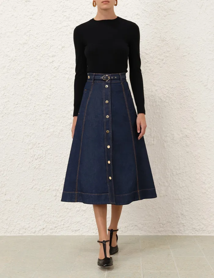 Women Zimmermann Clothing Illustration A Line Skirt Ink