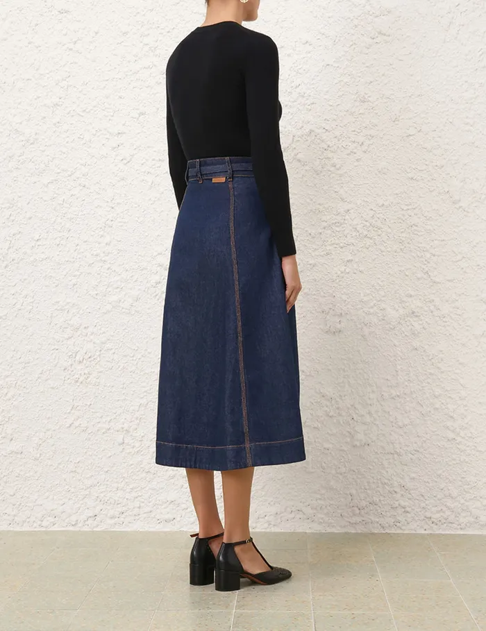 Women Zimmermann Clothing Illustration A Line Skirt Ink