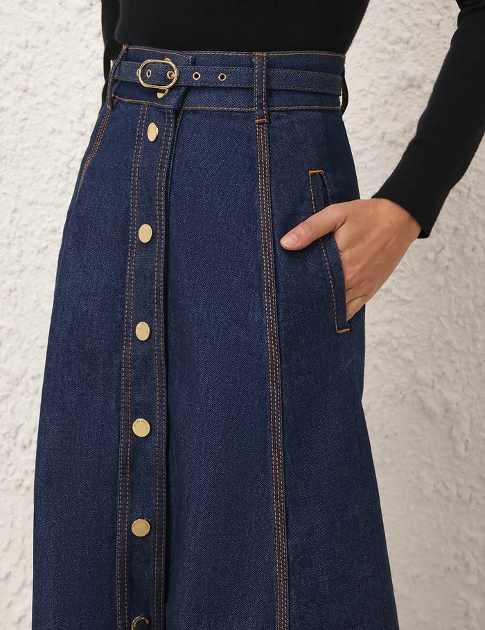 Women Zimmermann Clothing Illustration A Line Skirt Ink