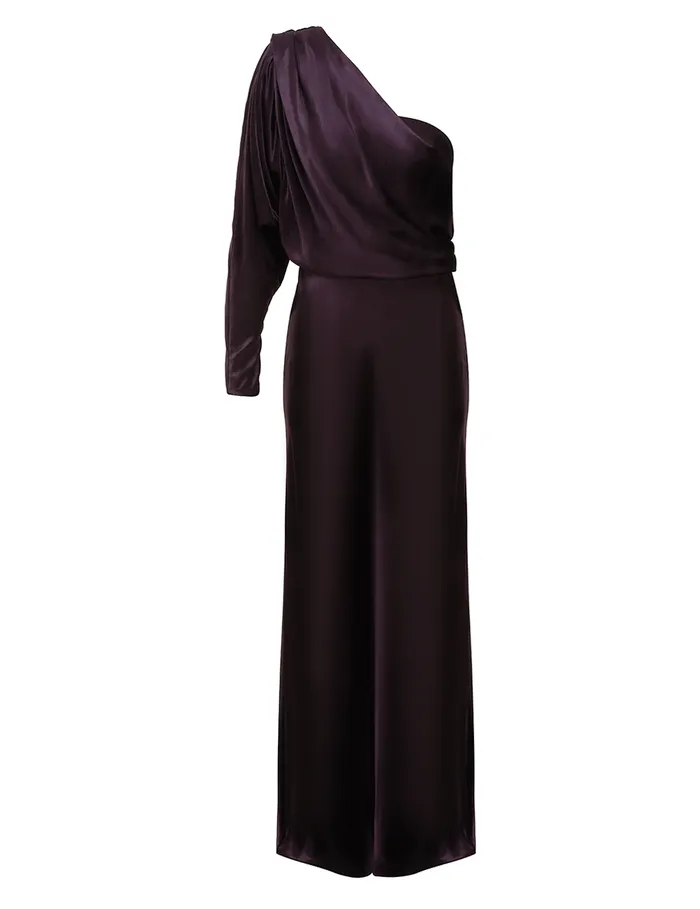 Women Zimmermann Clothing Illustration Asymmetric Gown Aubergine