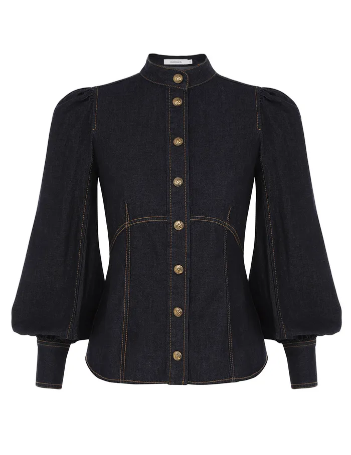 Women Zimmermann Clothing Illustration Fitted Blouse Night Sky