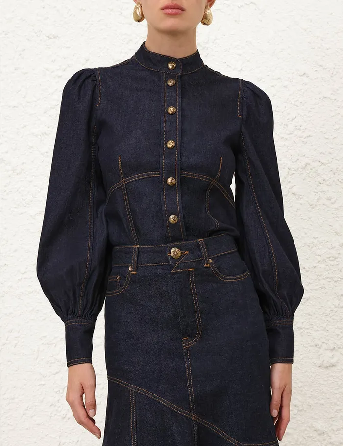 Women Zimmermann Clothing Illustration Fitted Blouse Night Sky