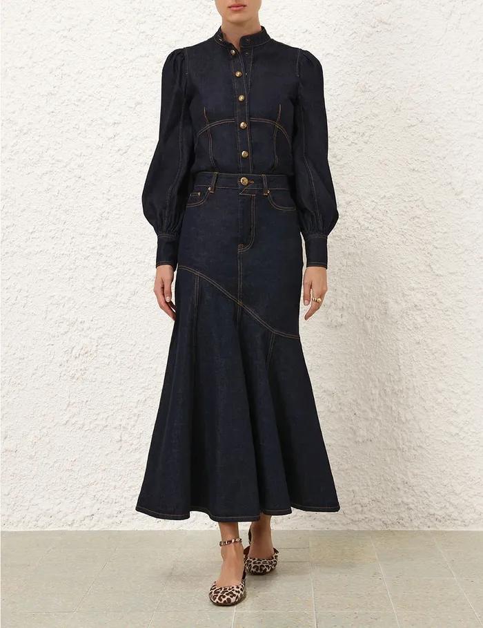 Women Zimmermann Clothing Illustration Fitted Blouse Night Sky
