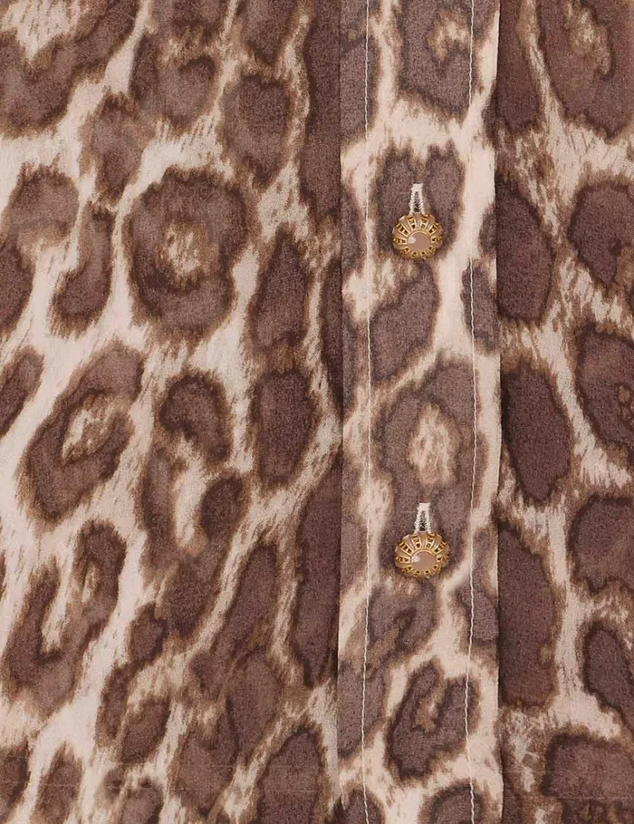 Women Zimmermann Clothing Illustration Leopard Shirt Chocolate Leopard