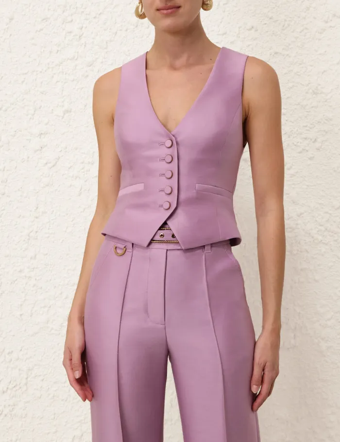 Women Zimmermann Clothing Illustration Tailored Vest Lilac
