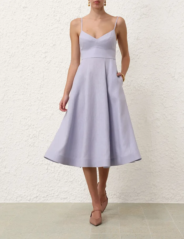 Women Zimmermann Clothing Midi Picnic Dress Sky