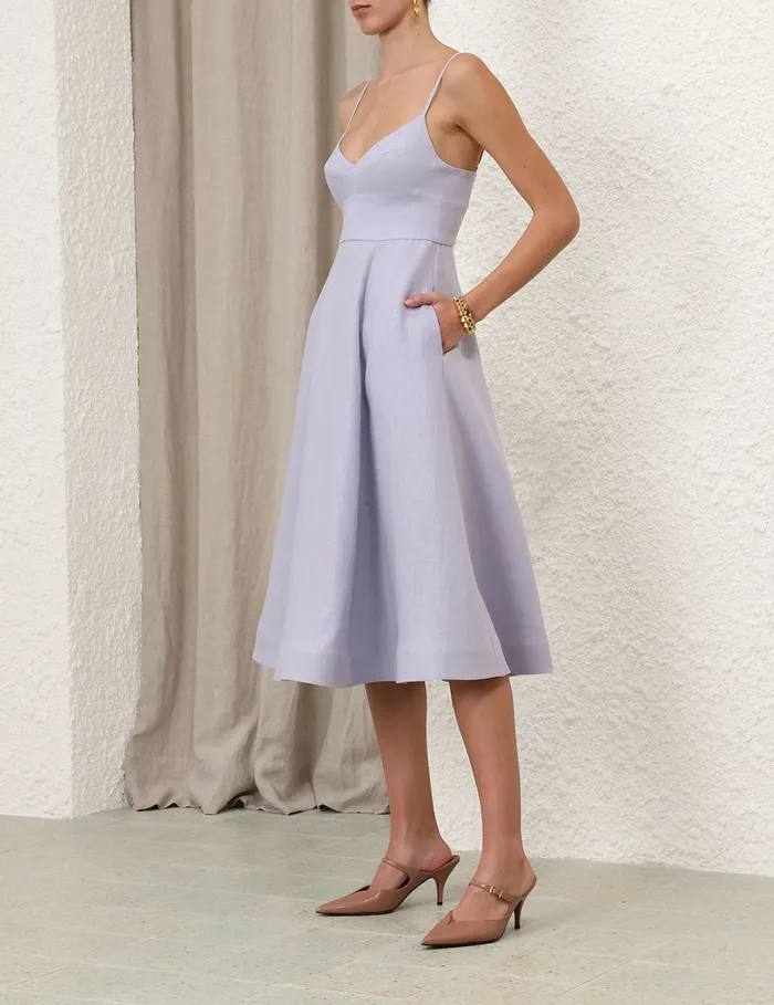 Women Zimmermann Clothing Midi Picnic Dress Sky