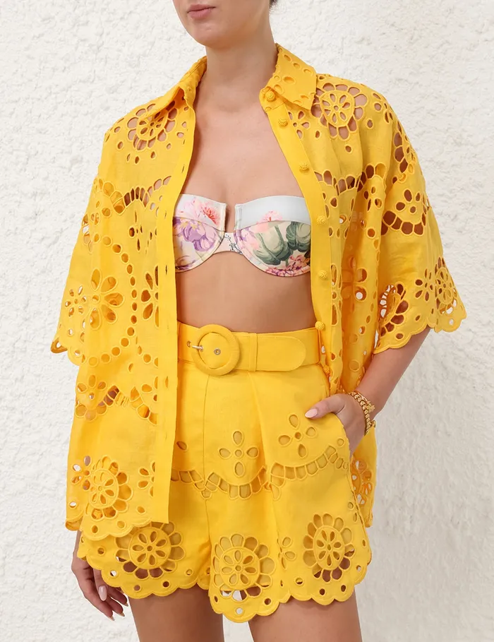 Women Zimmermann Clothing Pop Embroidered Short Mango
