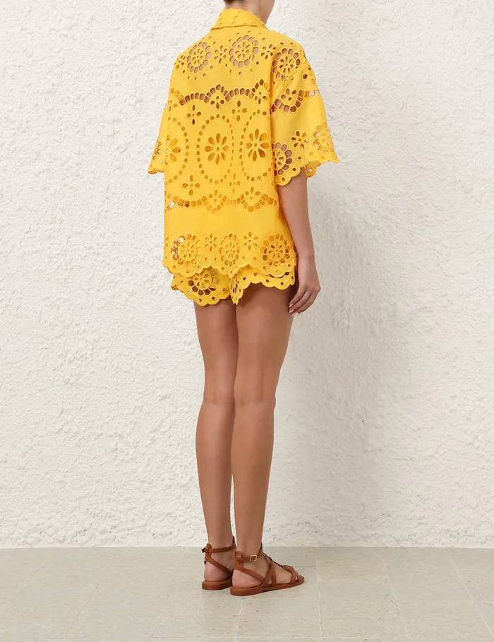 Women Zimmermann Clothing Pop Embroidered Short Mango