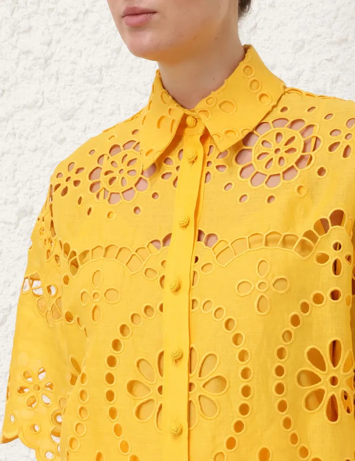 Women Zimmermann Clothing Pop Embroidered Short Mango