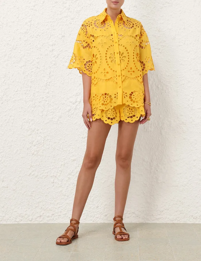 Women Zimmermann Clothing Pop Embroidered Short Mango
