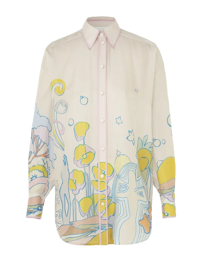 Women Zimmermann Clothing Pop Relaxed Shirt Watercolour Multi