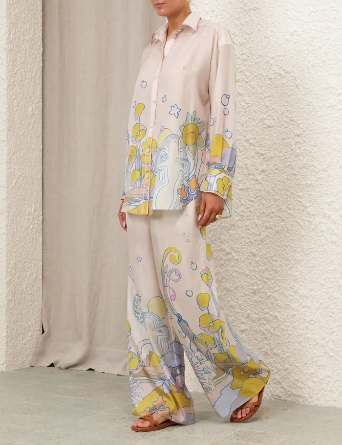 Women Zimmermann Clothing Pop Relaxed Shirt Watercolour Multi