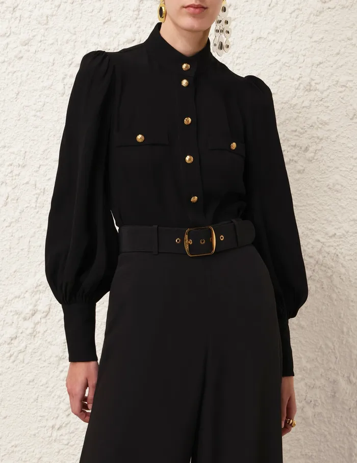 Women Zimmermann Clothing Utility Blouse Black