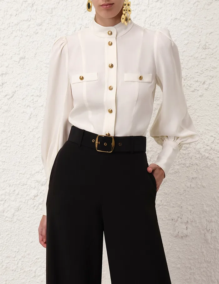 Women Zimmermann Clothing Utility Blouse Cream