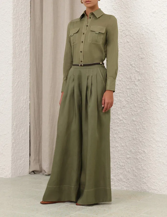 Women Zimmermann Clothing Wylie Body Shirt Olive