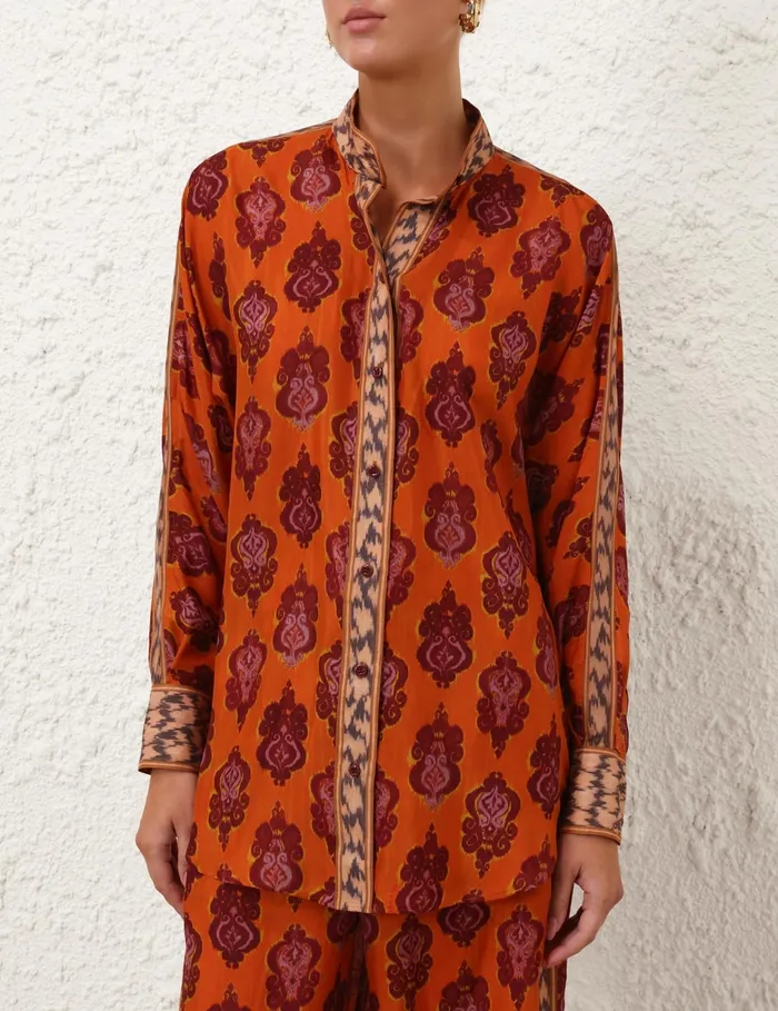 Women Zimmermann Clothing Wylie Dolman Shirt Sunset Ikat