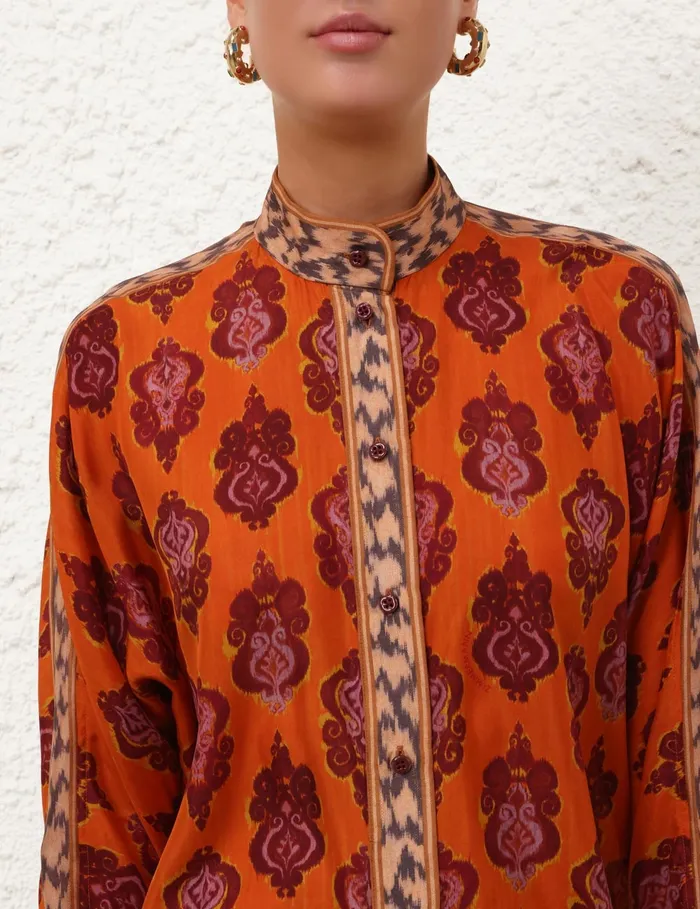 Women Zimmermann Clothing Wylie Dolman Shirt Sunset Ikat