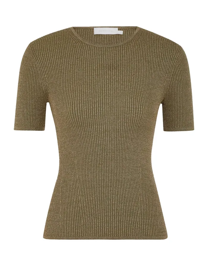 Women Zimmermann Clothing Wylie Rib TShirt Dusty Olivegold