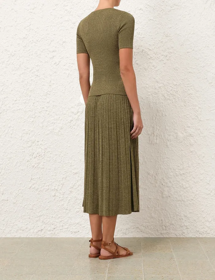Women Zimmermann Clothing Wylie Rib TShirt Dusty Olivegold