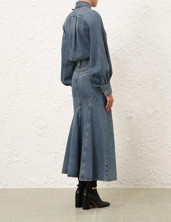 Women Zimmermann Denim Illustration Raglan Shirt Neptune