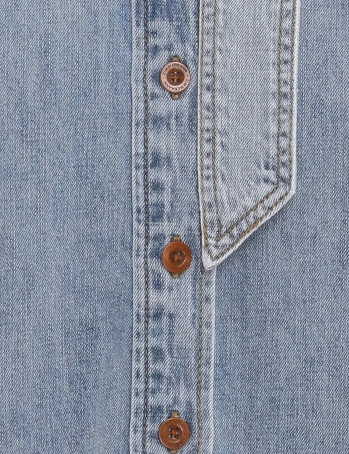 Women Zimmermann Denim Lantern Sleeve Shirt Faded Blue