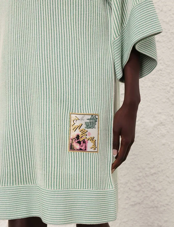 Women Zimmermann Dresses and Coverups Acacia Stripe Hooded Mini Greencream