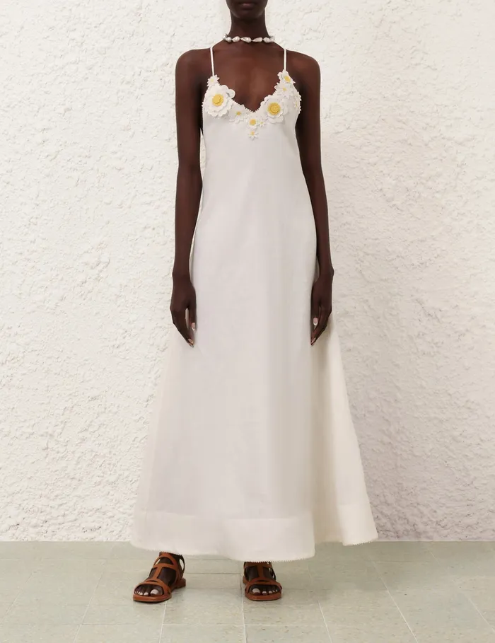 Women Zimmermann Dresses and Coverups Everley Flower Maxi Dress Ivory