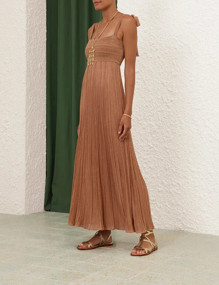 Women Zimmermann Dresses and Coverups Ottie Metallic Tie Dress Rose