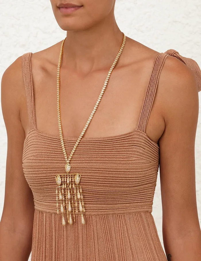 Women Zimmermann Dresses and Coverups Ottie Metallic Tie Dress Rose