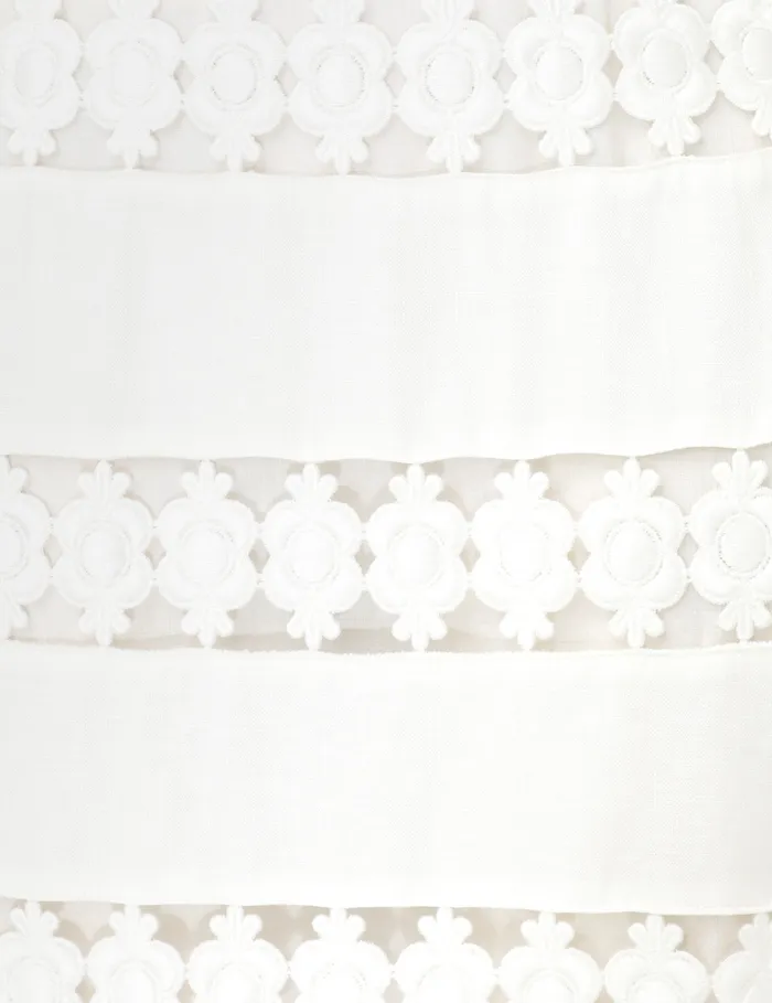 Women Zimmermann Dresses and Coverups Pop Trimmed Midi Dress Ivory