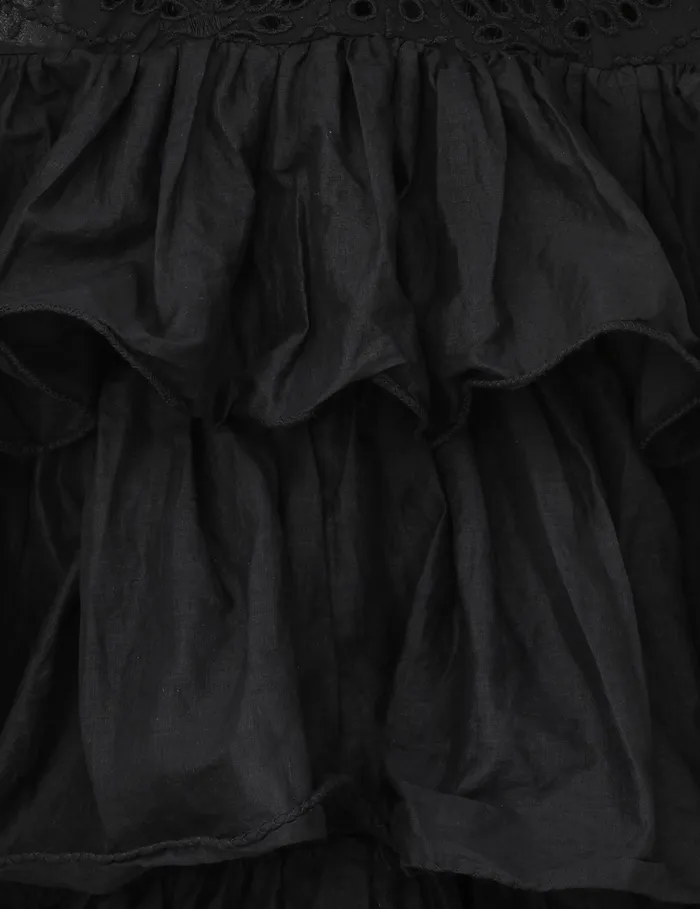 Women Zimmermann Dresses and Coverups Tallow Tiered Ruffle Gown Black