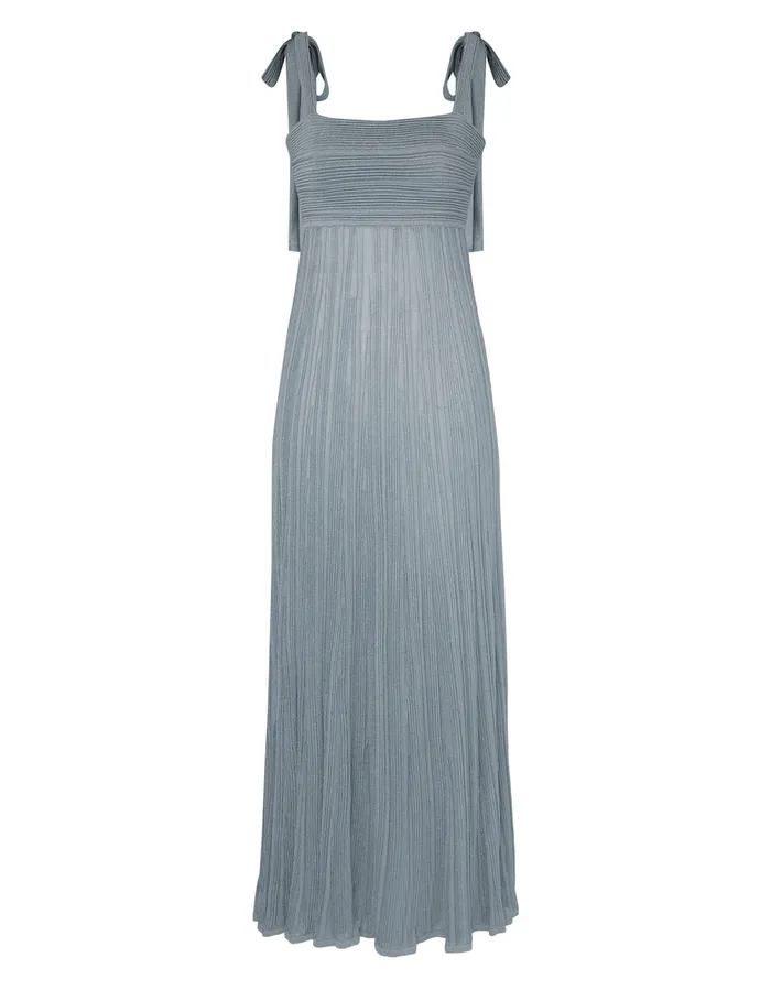 Women Zimmermann Dresses and Coverups Waverly Metallic Tie Dress Blue