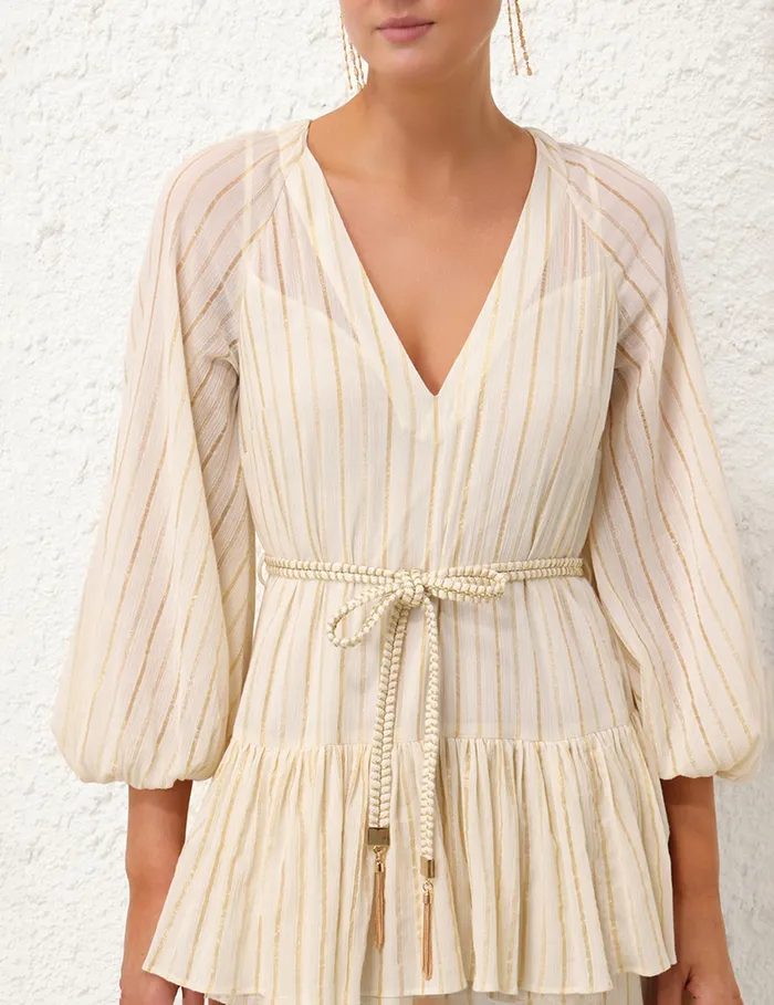 Women Zimmermann Dresses and Coverups Waverly Tiered Midi Dress Ivorygold