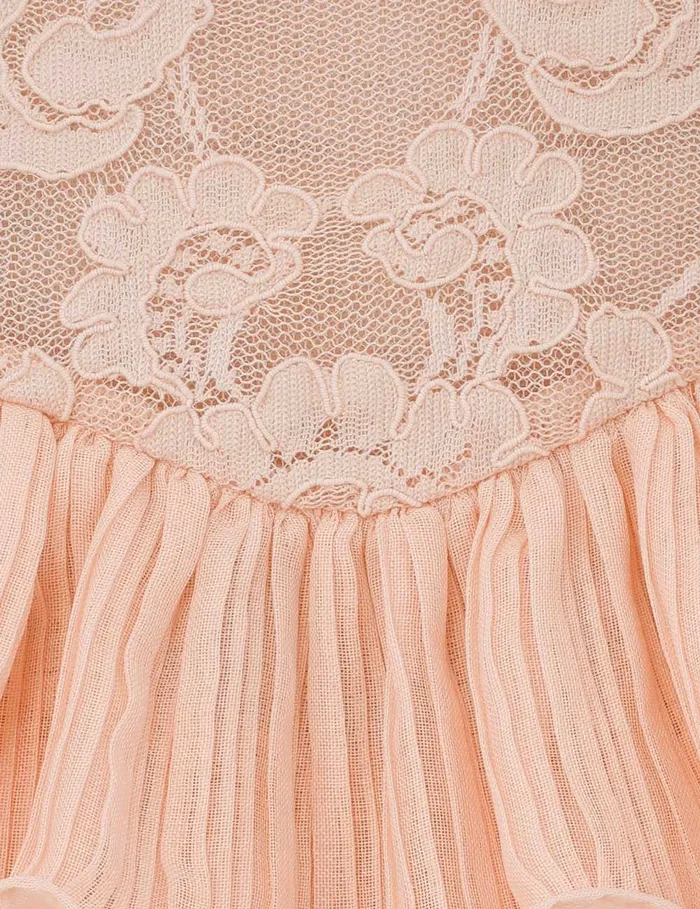 Women Zimmermann Dresses Crush Lace Frill Mini Dress Peach