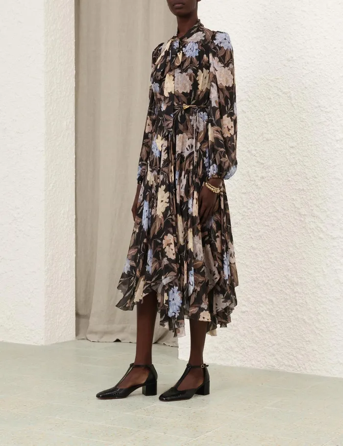 Women Zimmermann Dresses Eden Handkerchief Dress Black Inca Lily