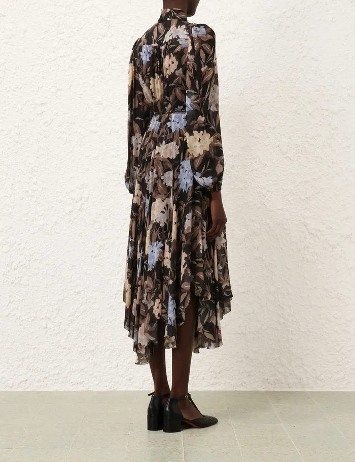 Women Zimmermann Dresses Eden Handkerchief Dress Black Inca Lily