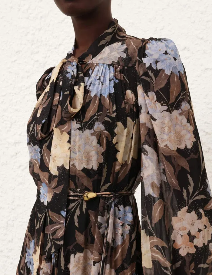 Women Zimmermann Dresses Eden Handkerchief Dress Black Inca Lily