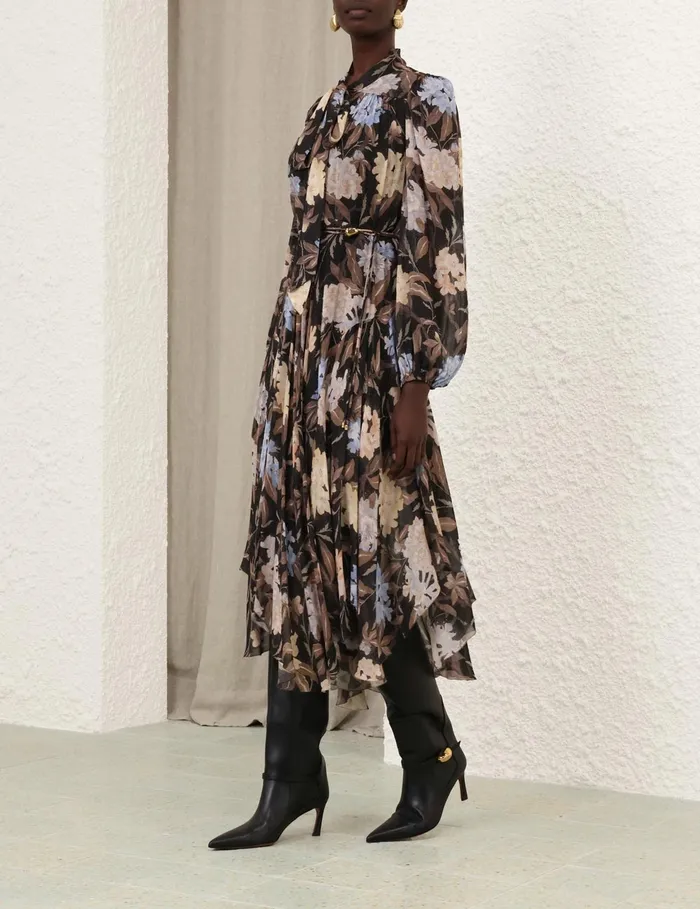 Women Zimmermann Dresses Eden Handkerchief Dress Black Inca Lily