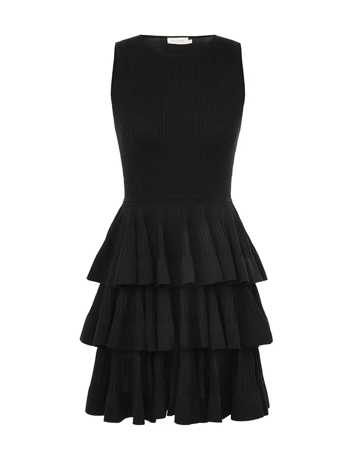 Women Zimmermann Dresses Illustration Ruffled Mini Black