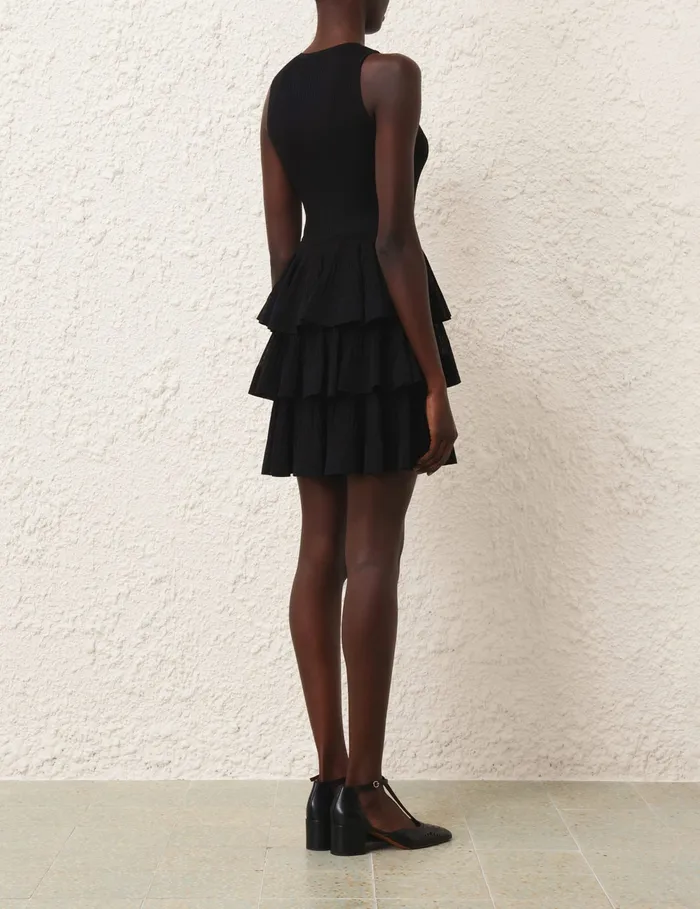 Women Zimmermann Dresses Illustration Ruffled Mini Black