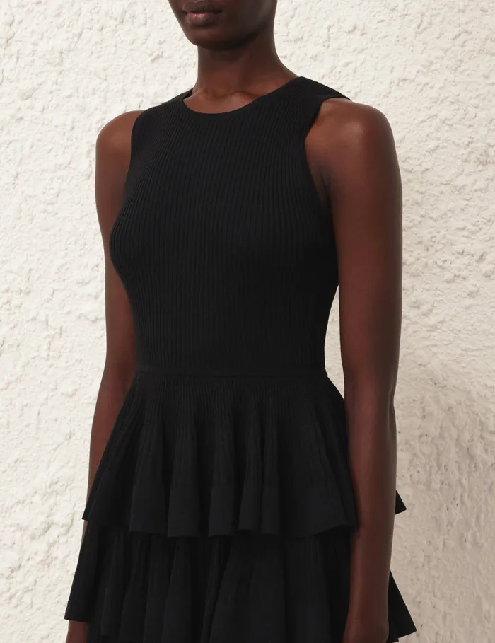 Women Zimmermann Dresses Illustration Ruffled Mini Black