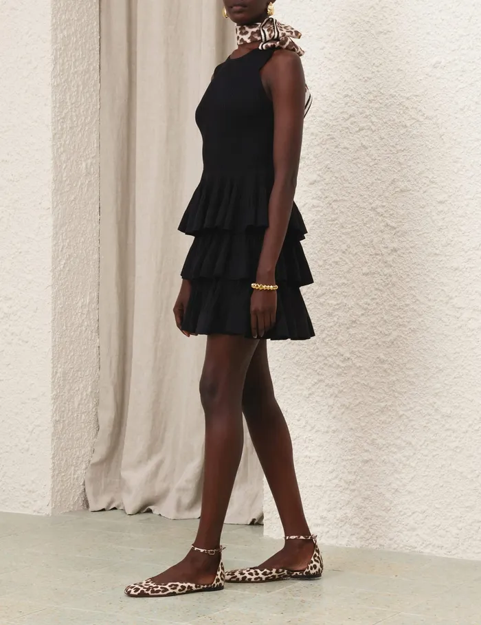 Women Zimmermann Dresses Illustration Ruffled Mini Black