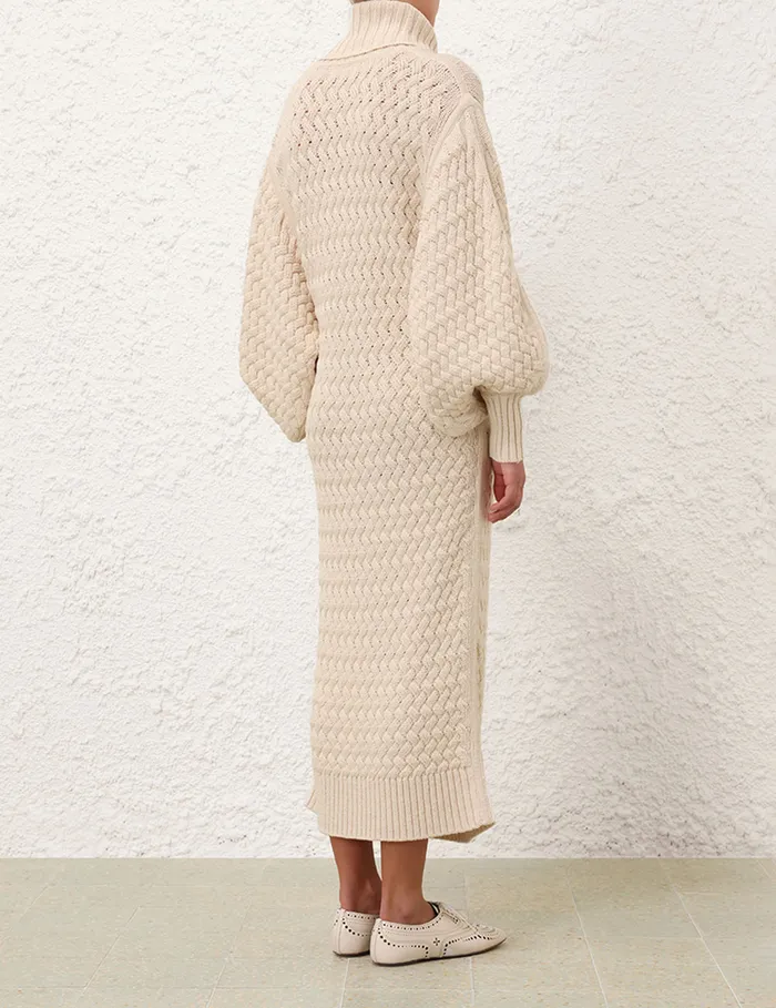 Women Zimmermann Dresses Illustration Textured Dress Cream