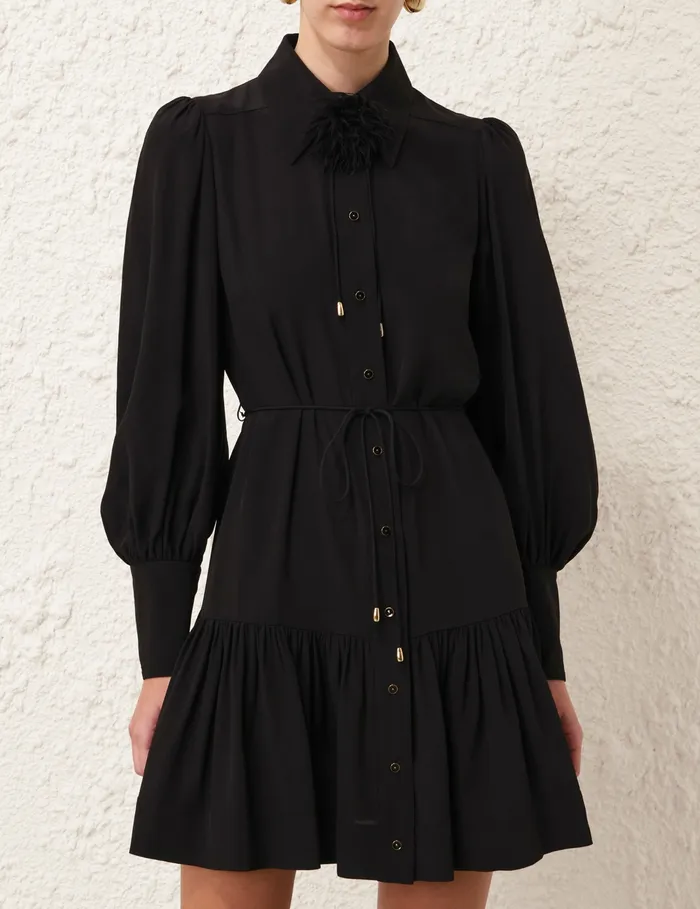 Women Zimmermann Dresses Shirt Mini Dress Black