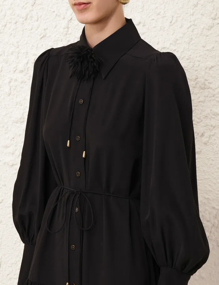 Women Zimmermann Dresses Shirt Mini Dress Black